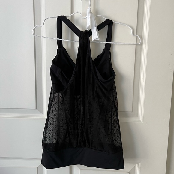 vintage bebe polka dot mesh workout top size xs - Picture 3 of 3